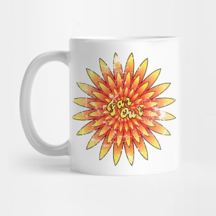 FAR OUT |Retro 70s Vintage Look | Groovy Yellow Sunflower Mug